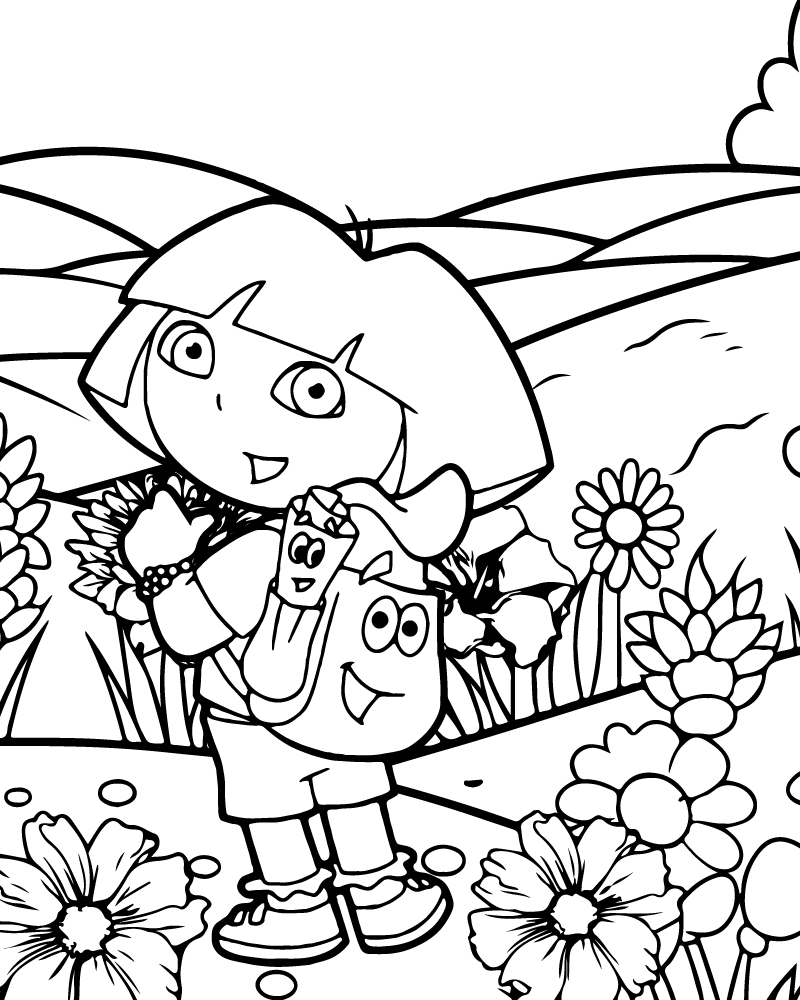 Dora Christmas 2024 Coloring Page