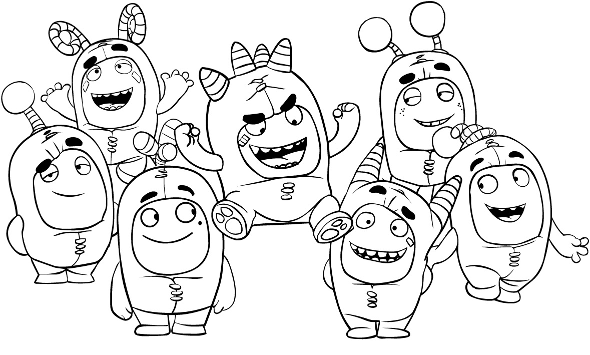 Drawing Of The Oddbods Coloring Page Free Printable Coloring Pages For Kids