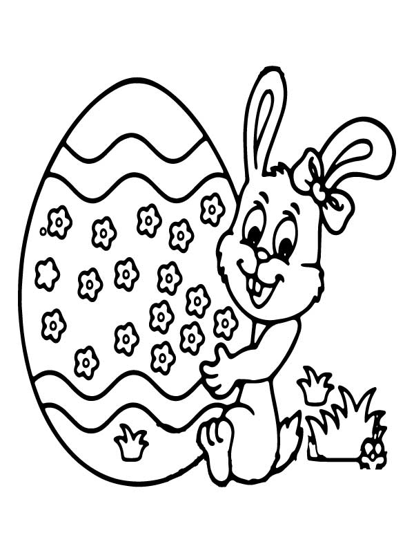 Easter Bunny and Huge Egg 2 - Coloring Pages