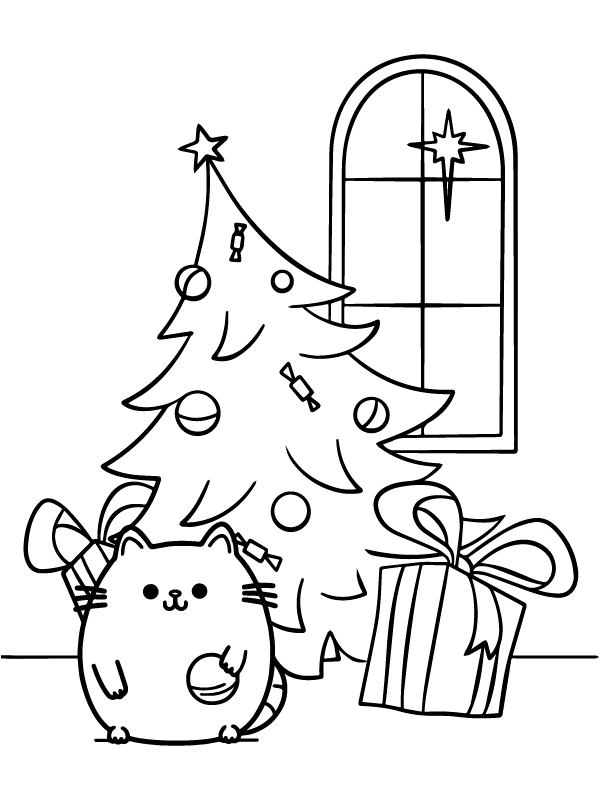 Easy Christmas Tree and Pusheen