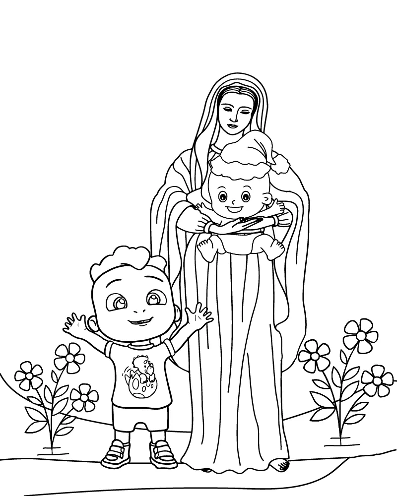 Adorable Mom Coloring Page