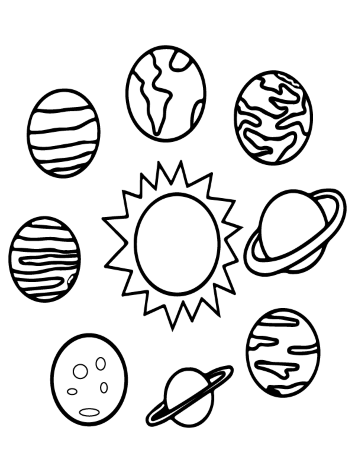 Eight Planets Coloring Pages Planets Color Book Solar System Earth