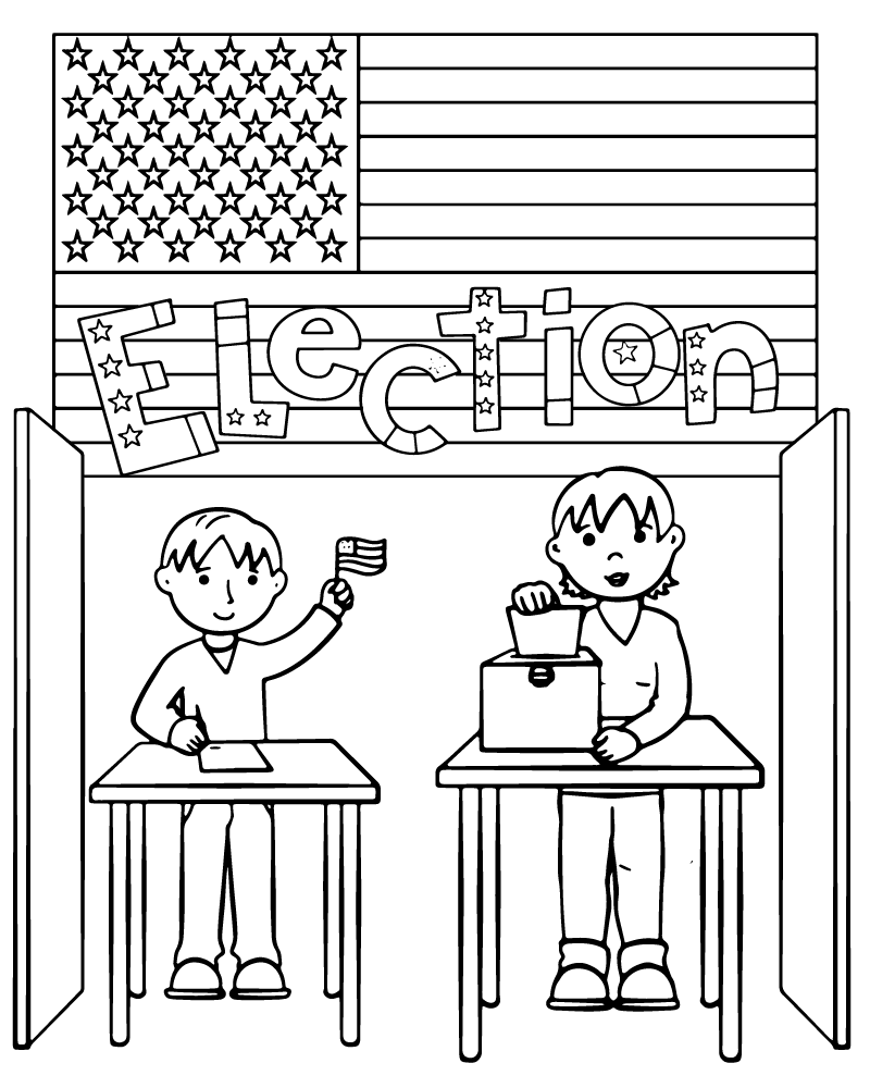 US Election 2024 Coloring Page