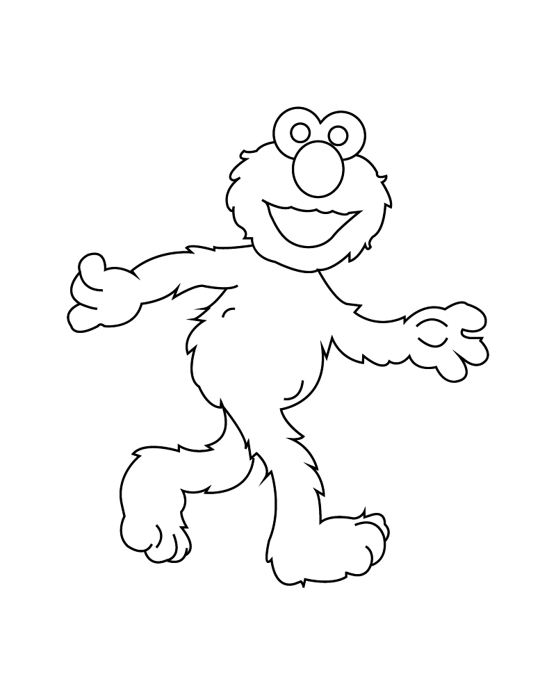 Elmo Walking - Coloring Pages