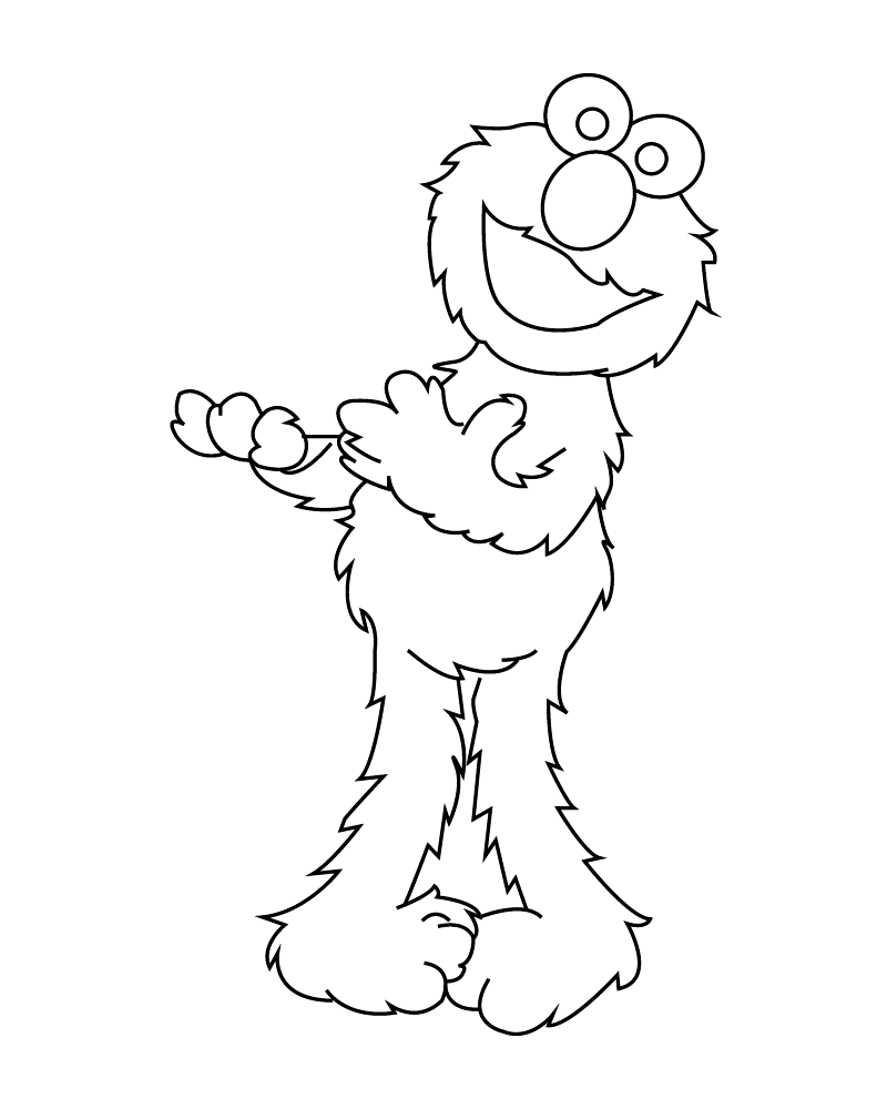 Elmo Waving Hello Coloring Page - Free Printable Coloring Pages for Kids