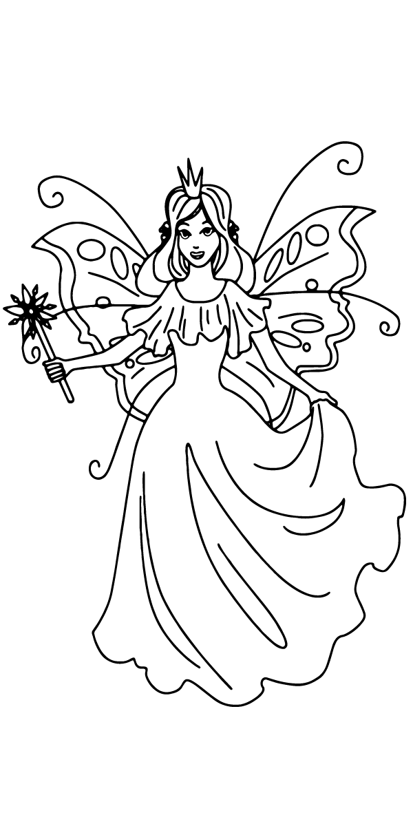 graceful Fairy Princess coloring page