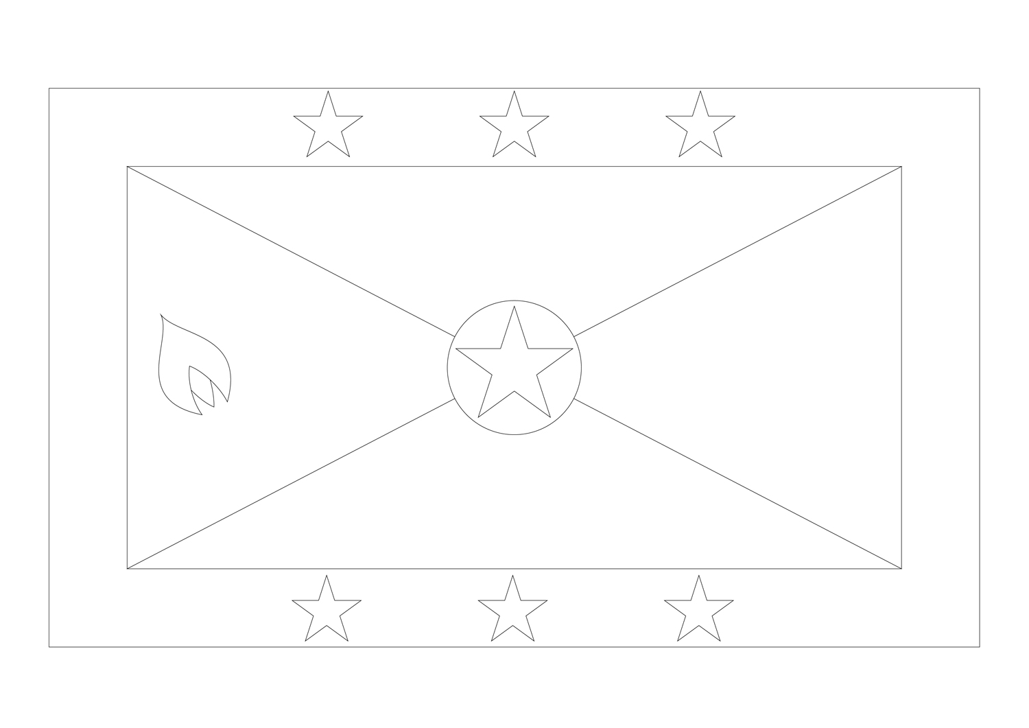 Flag of Grenada Färbung Seite - Kostenlose druckbare Malvorlagen für Kinder