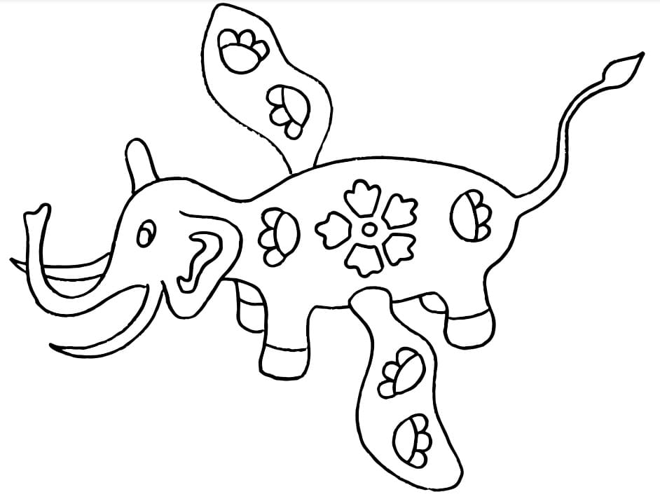 Flying Mammoth Alebrijes Coloring Page - Free Printable Coloring Pages for  Kids