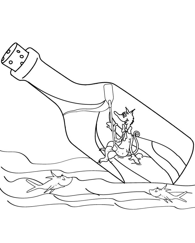 Fox in Socks Color Sheet for Kids