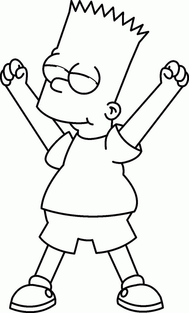 Cool Bart Simpson Boyama Sayfası Boyama Online