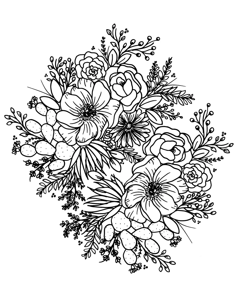 Nature Zen Coloring Page