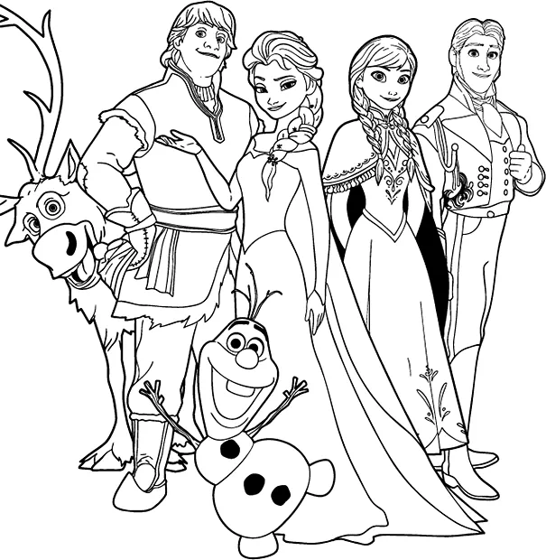 Desenhos de personagens congelados para colorir