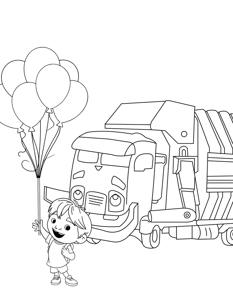 Garbage Truck Coloring Page for Kids