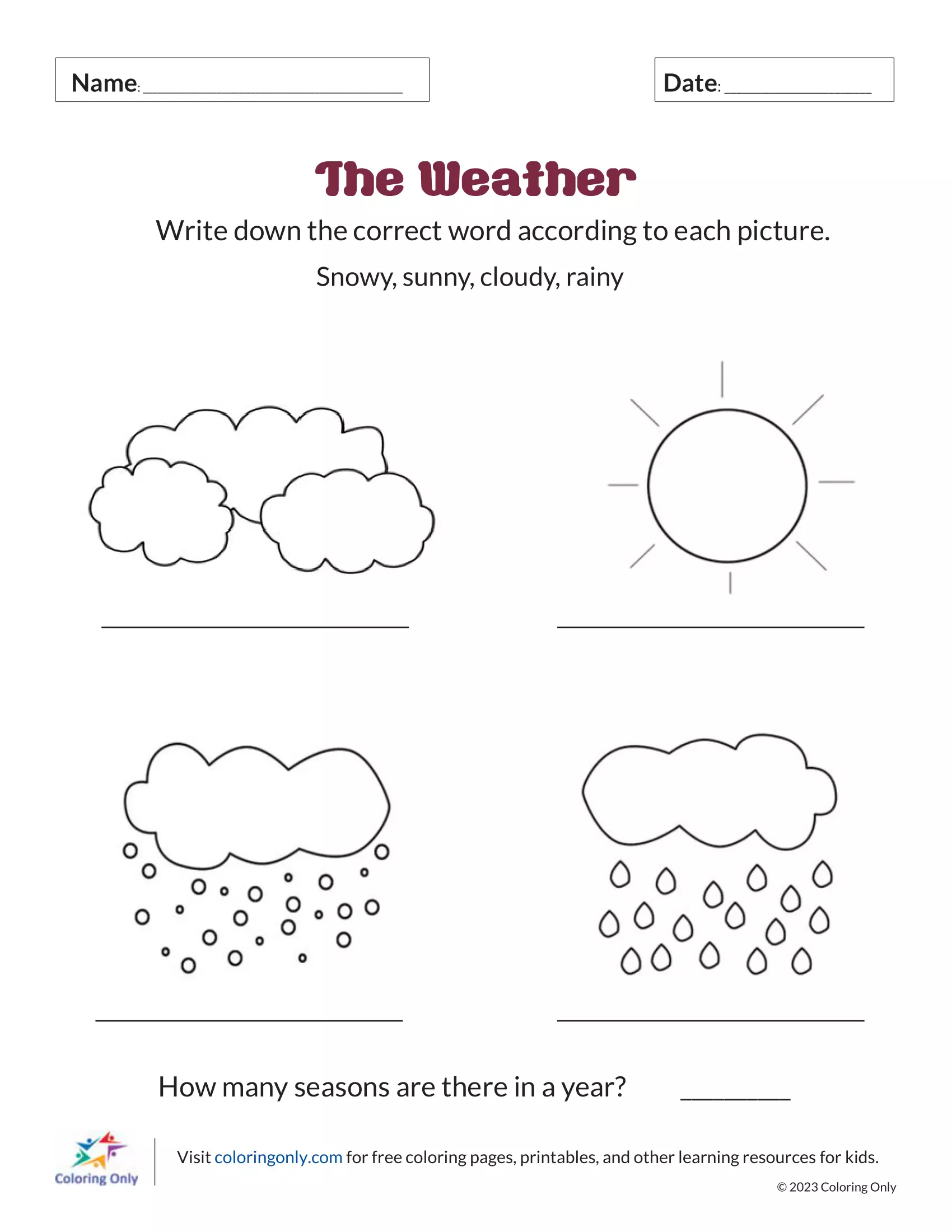 The Weather Coloring Page