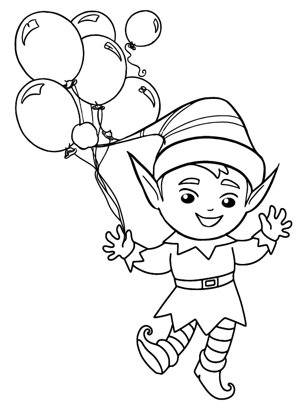 Christmas Elf Coloring Pages - Free Printable Coloring Pages for Kids