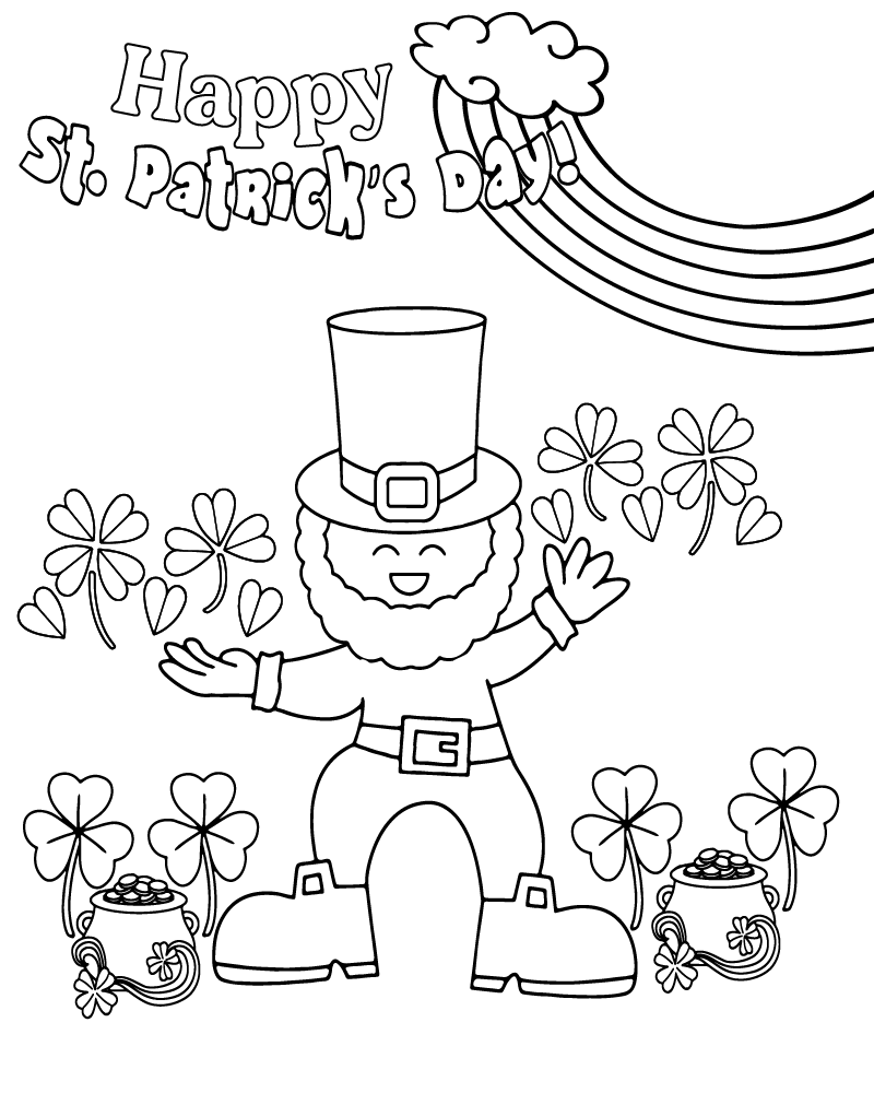 Shamrocks Hat Coloring Page - Free Printable Coloring Pages for Kids