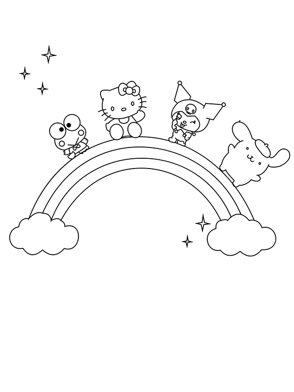 10 Hello Kitty Coloring Pages Rainbow: A Kaleidoscope of Colors for Little Artists