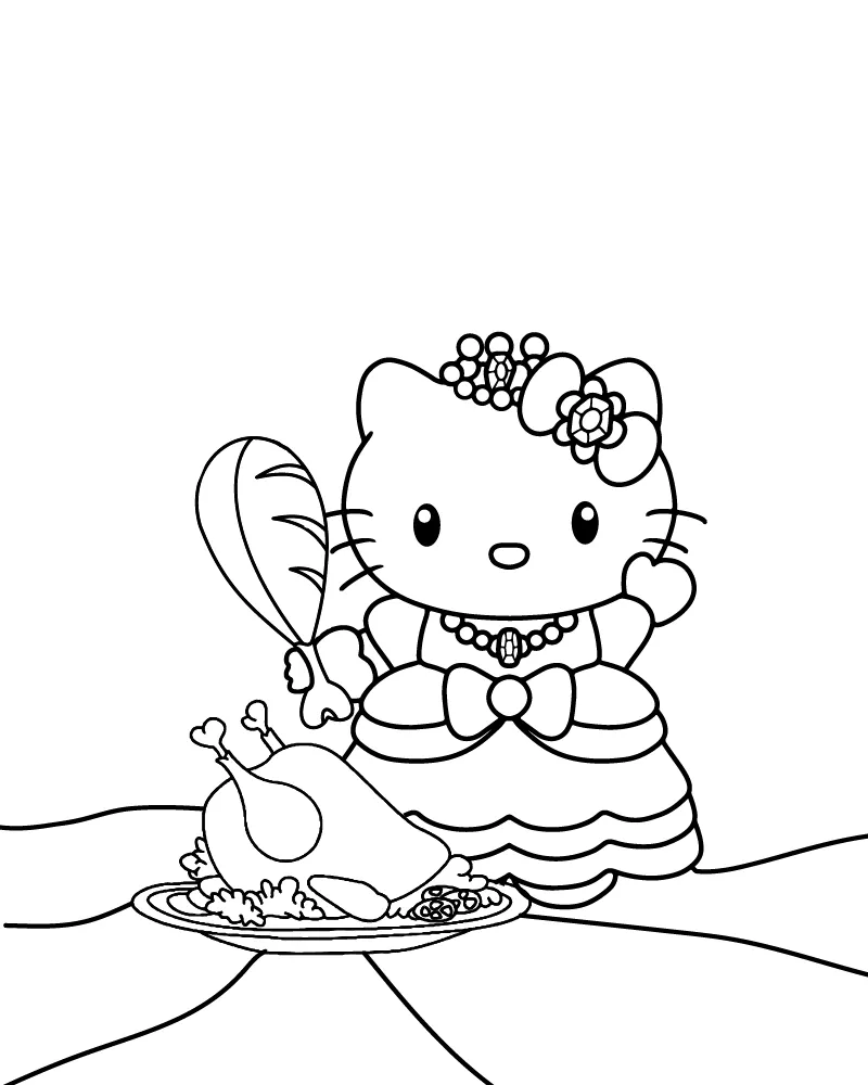 Hello Kitty Thanksgiving Coloring Pages Coloring Page
