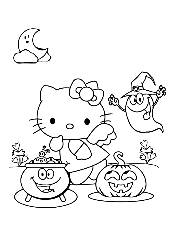 Hello Kitty Halloween Coloring Pages - Free Printable Coloring Pages for Kids