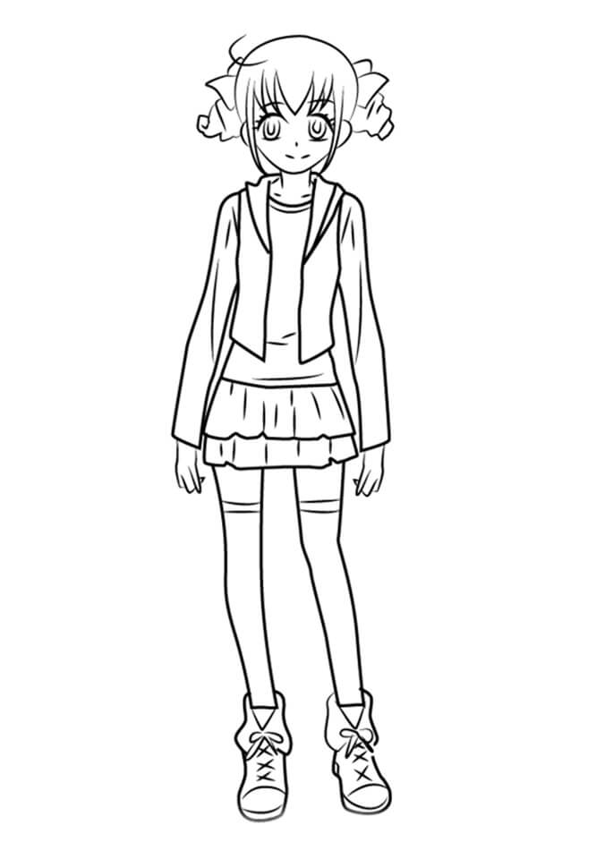Coloring Pages  Free Anime Coloring Pages Anime Wolf Girl Coloring Pages