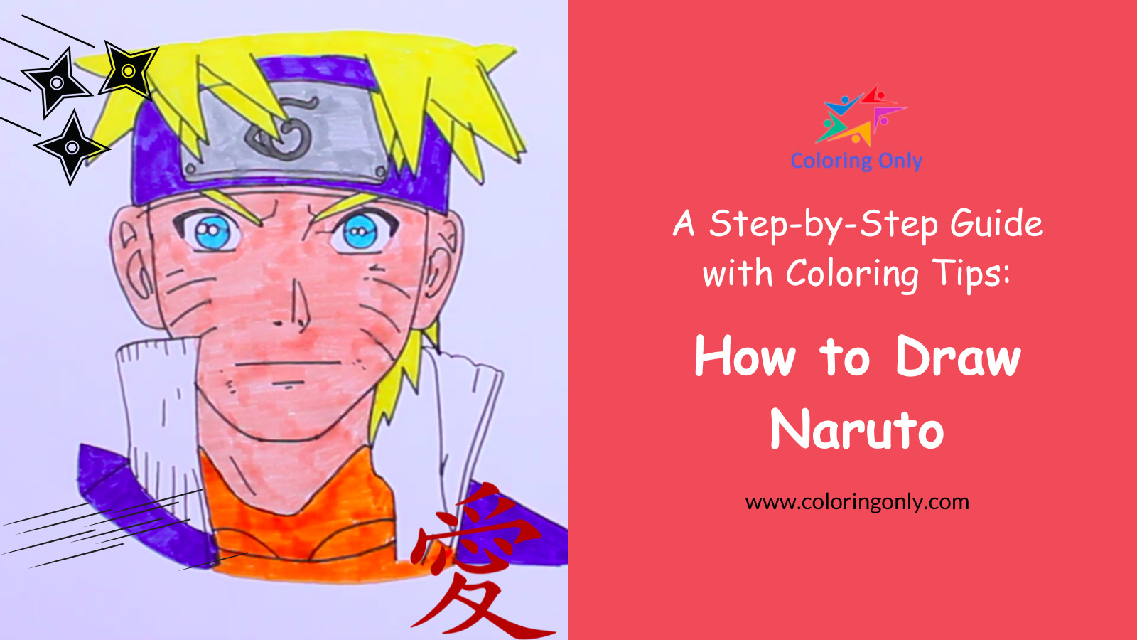 Step 4- Drawing Naruto in Simple Steps Lesson for Kids - How to