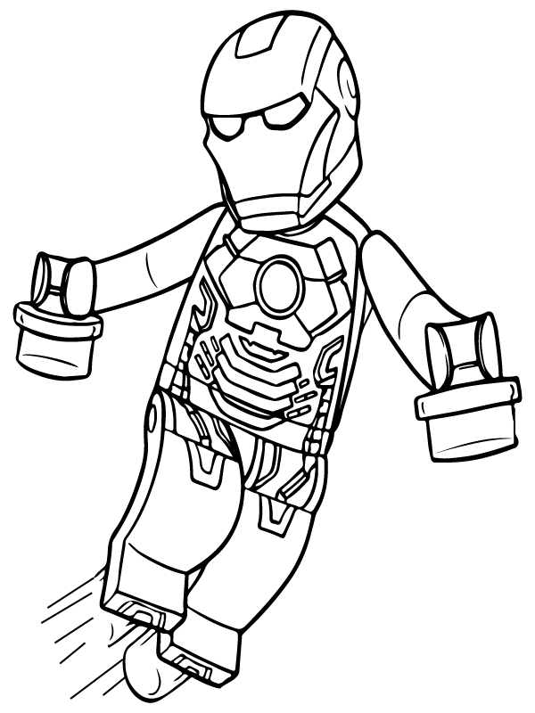 Iron Man Flying Lego Avengers Coloring Page - Free Printable Coloring Pages  For Kids