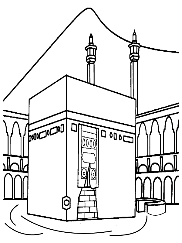 The Kaaba of Islam Coloring Page - Free Printable Coloring Pages for Kids