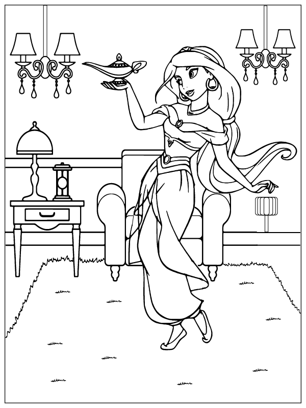 10 Enchanting Disney Jasmine Coloring Pages for True Fans