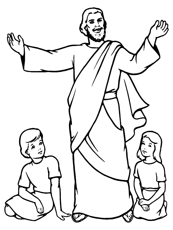 Jesus and Children - Coloring Pages