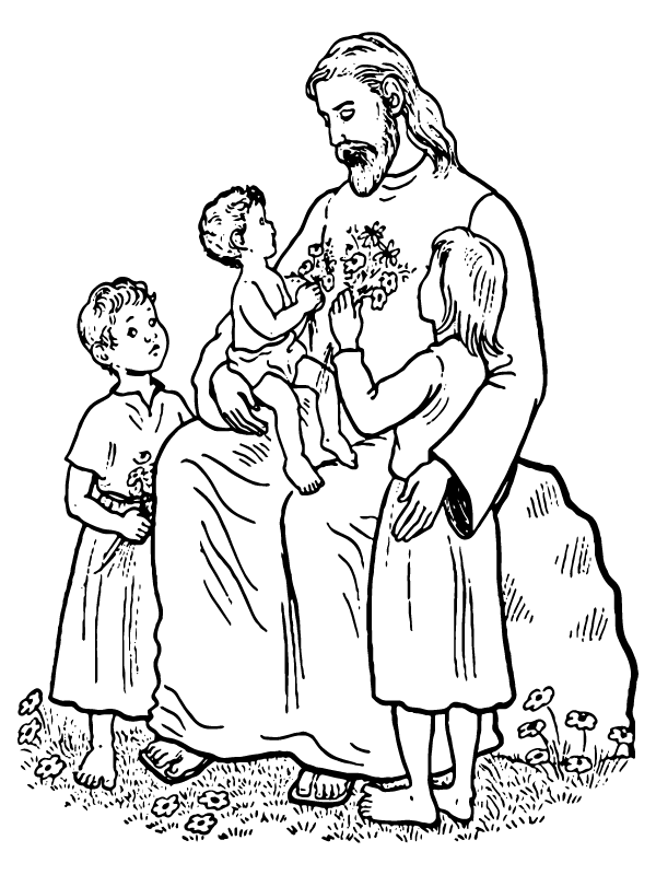 Jesus Looking at Two Praying Children Drawing by CSA Images - Fine Art  America