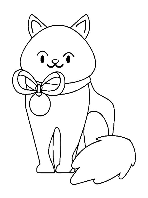 Kawaii Christmas Neko Coloring Page Free Printable Coloring Pages for