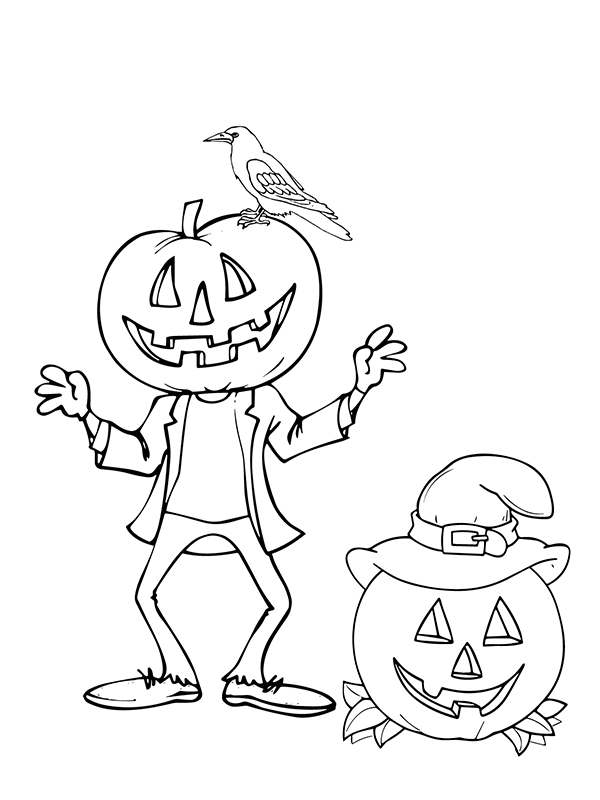 Kawaii Halloween Coloring Page - Free Printable Coloring Pages for Kids