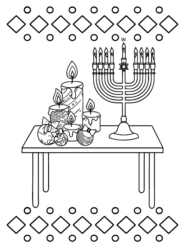 Kwanzaa on table Coloring Page - Free Printable Coloring Pages for Kids