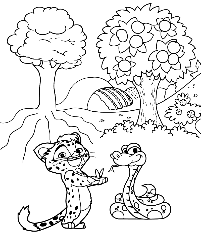 Snake and Bear Coloring Page - Free Printable Coloring Pages for Kids