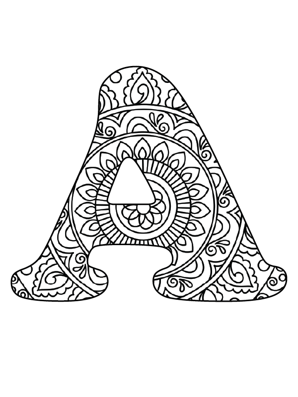 Mandala Alphabet Coloring Pages - Free Printable Coloring Pages For Kids
