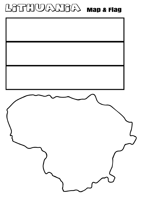 Lithuania Flag and Map Coloring Page - Free Printable Coloring Pages ...