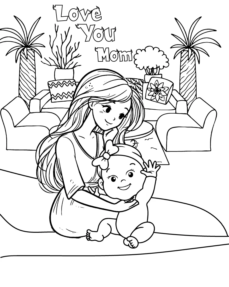 Best Mom Coloring Page