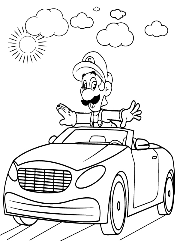 coloring luigi pages cars