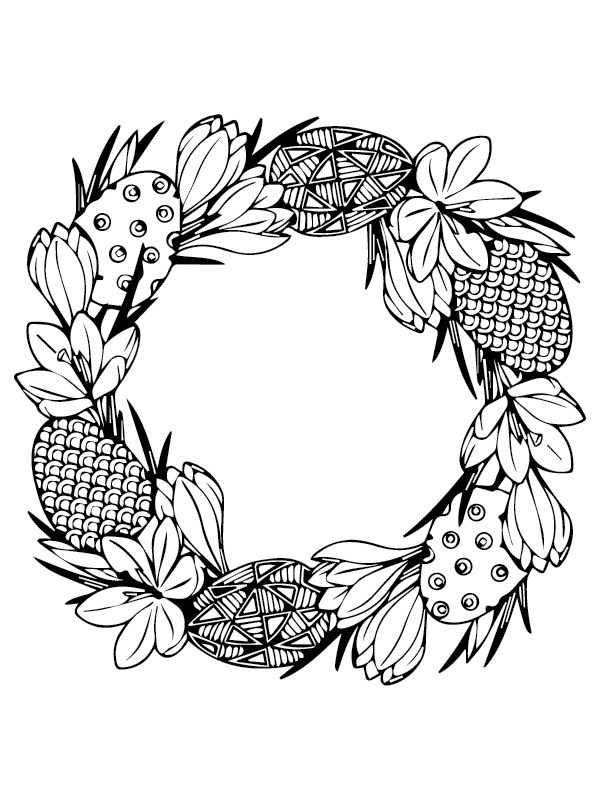 Marvelous Easter Wreath - Coloring Pages