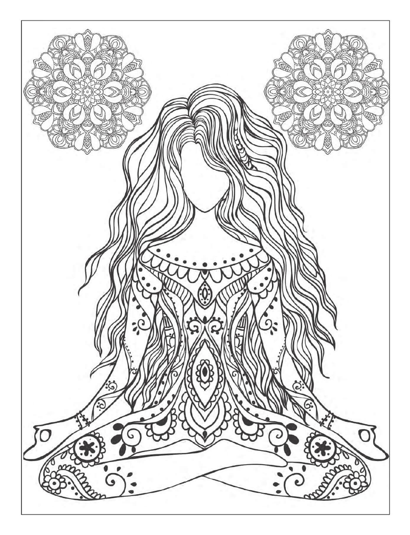 Meditation Mindfulness Coloring Page Free Printable Coloring Pages