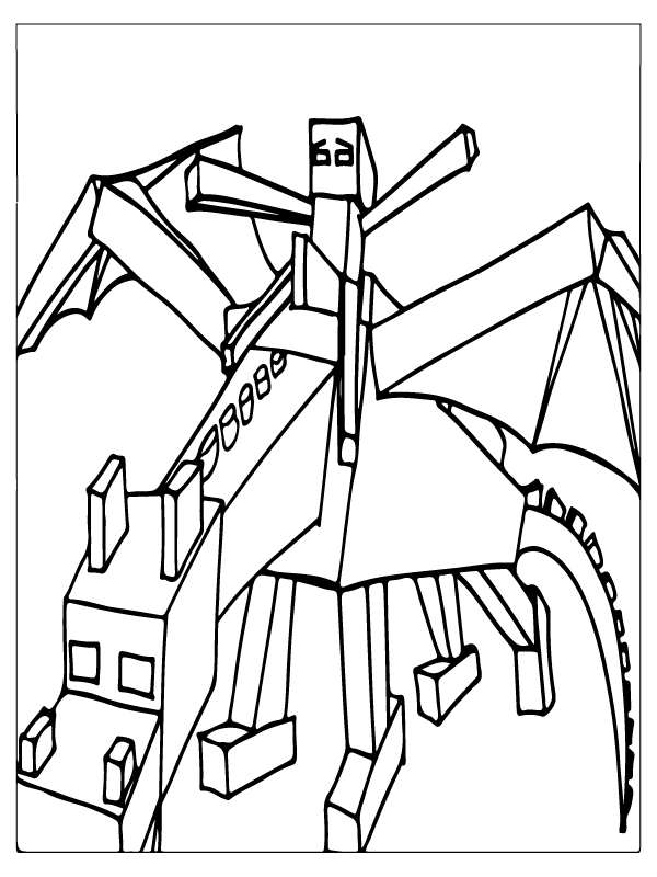 Big Minecraft Dragon Coloring Page - Free Printable Coloring Pages for Kids