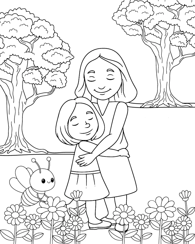 Mom and Daughter Coloring Pages Coloring Page