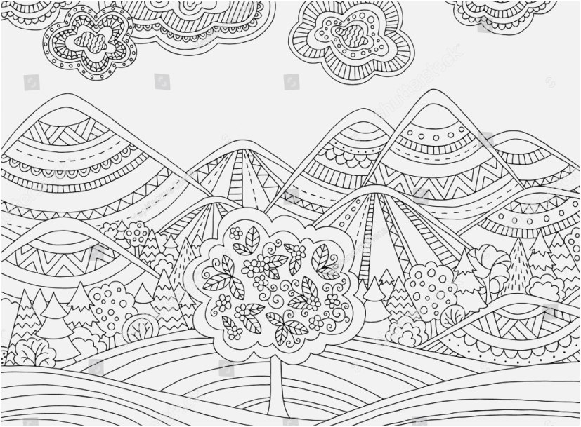 Three Mountains Coloring Page - Free Printable Coloring Pages for Kids