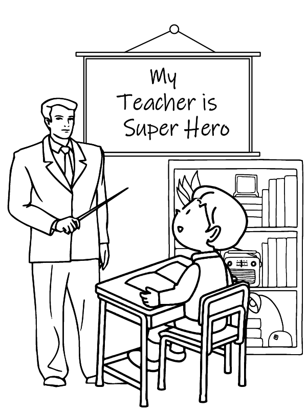 Heartfelt Teacher's Day Coloring Page - Free Printable Coloring Pages ...