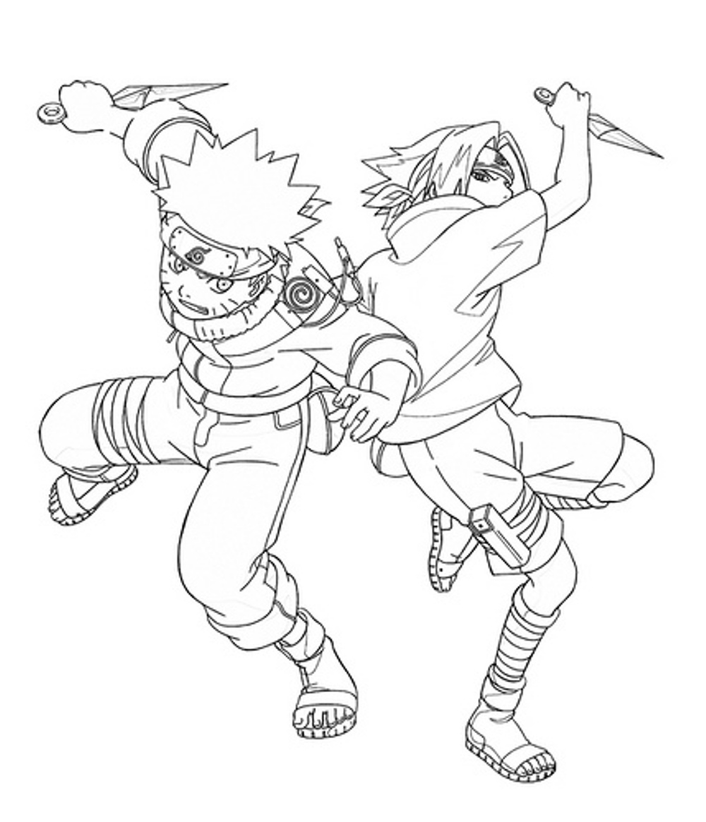 Naruto and Sasuke Coloring Page   Free Printable Coloring Pages ...