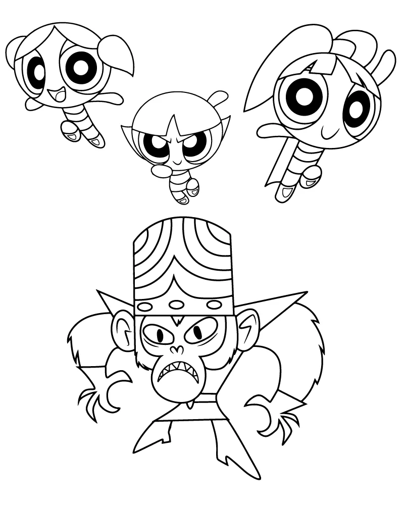 New Jeans Powerpuff Girls Comic Strip Coloring Page