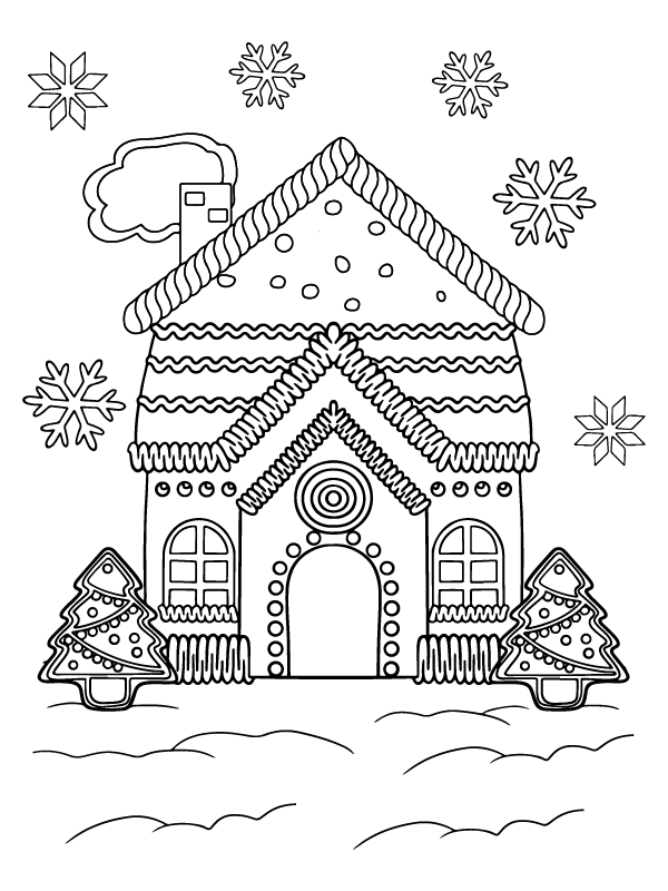 Gingerbread House Coloring Pages - Free Printable Coloring Pages for Kids