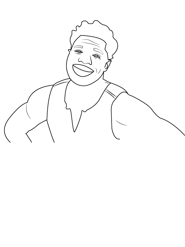 Noah Lyles Smile Face Coloring Page - Free Printable Coloring Pages for ...