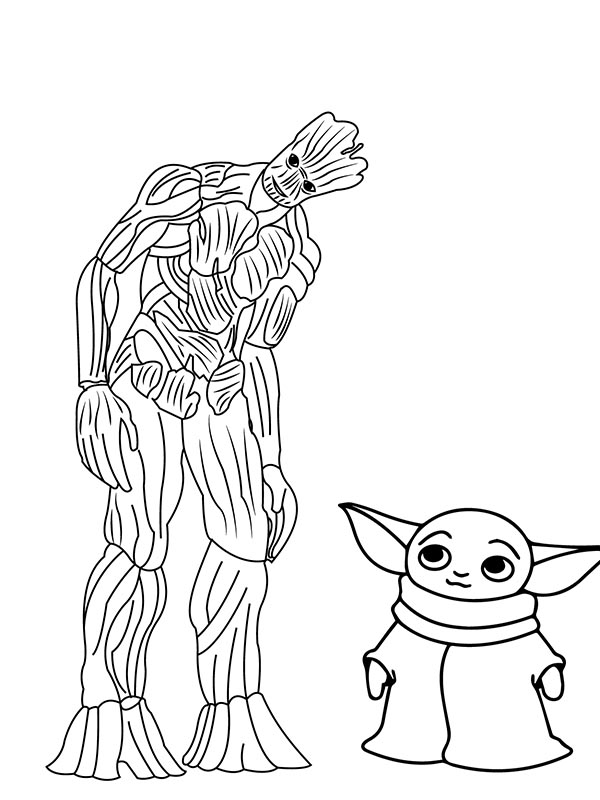 Velho Groot e Baby Yoda