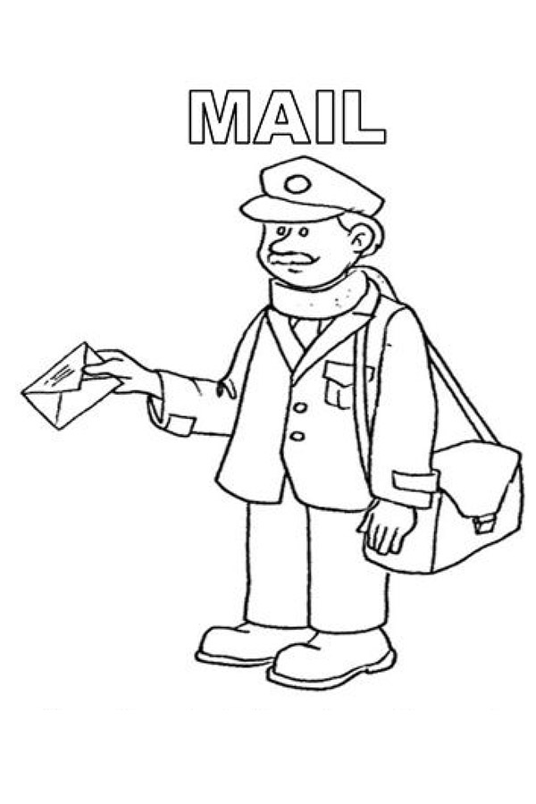 Girl Postman Coloring Page - Free Printable Coloring Pages for Kids